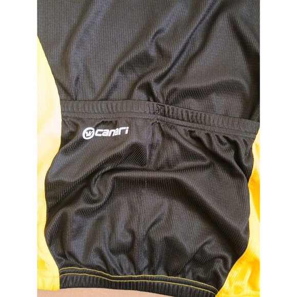 Canari Men's Medium Yellow Black Cycling Jersey Polyester - Picture 4 of 4